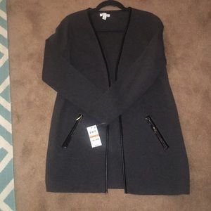 Sweater Charter Club with leather trim NWT